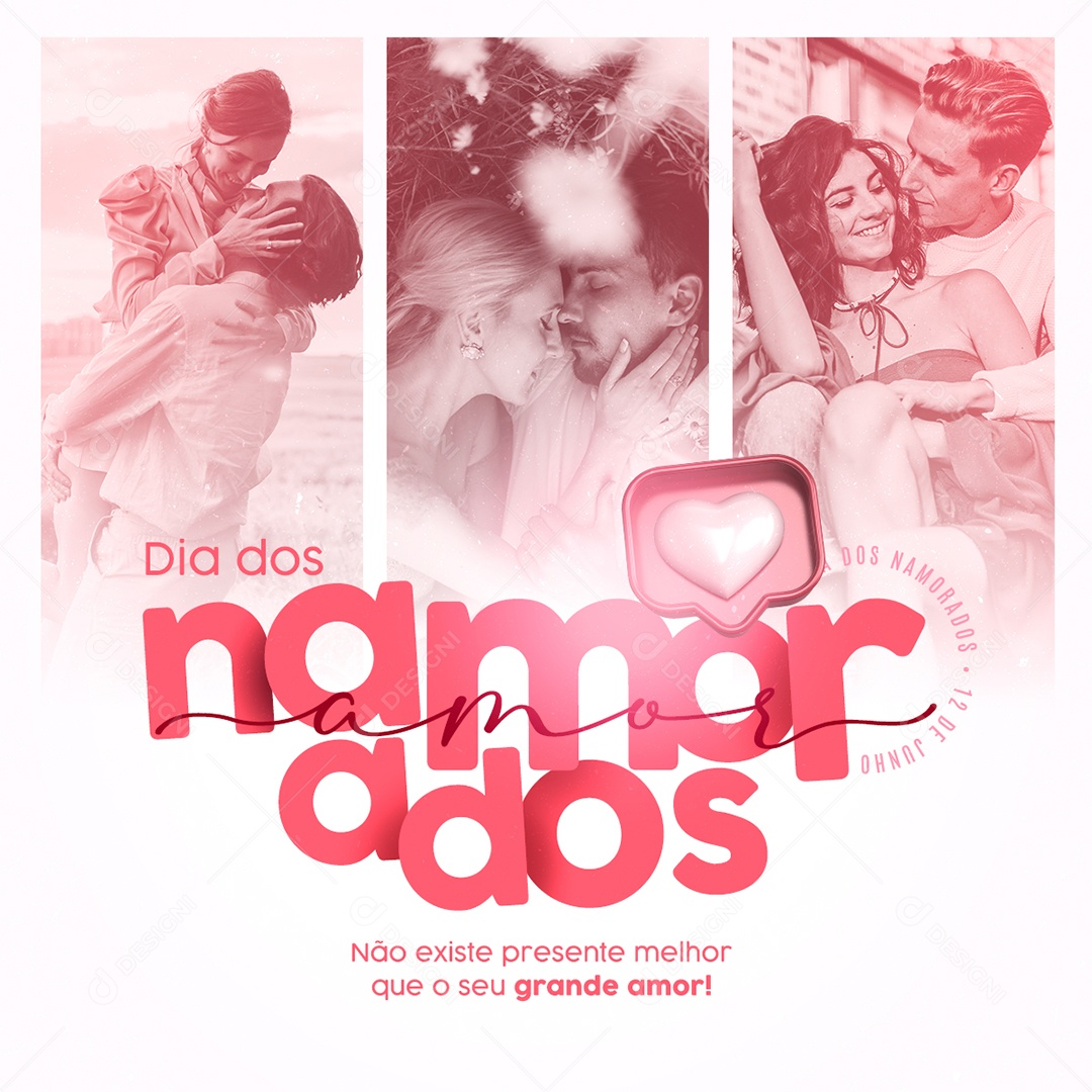 Dia Dos Namorados Não Existe Presente Melhor Que o Seu Grande Amor Social Media PSD Editável