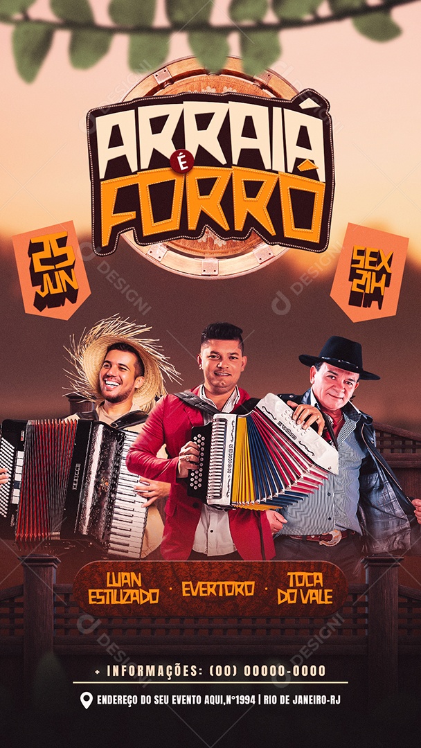 Story Flyer Arraiá é Forró Social Media PSD Editável