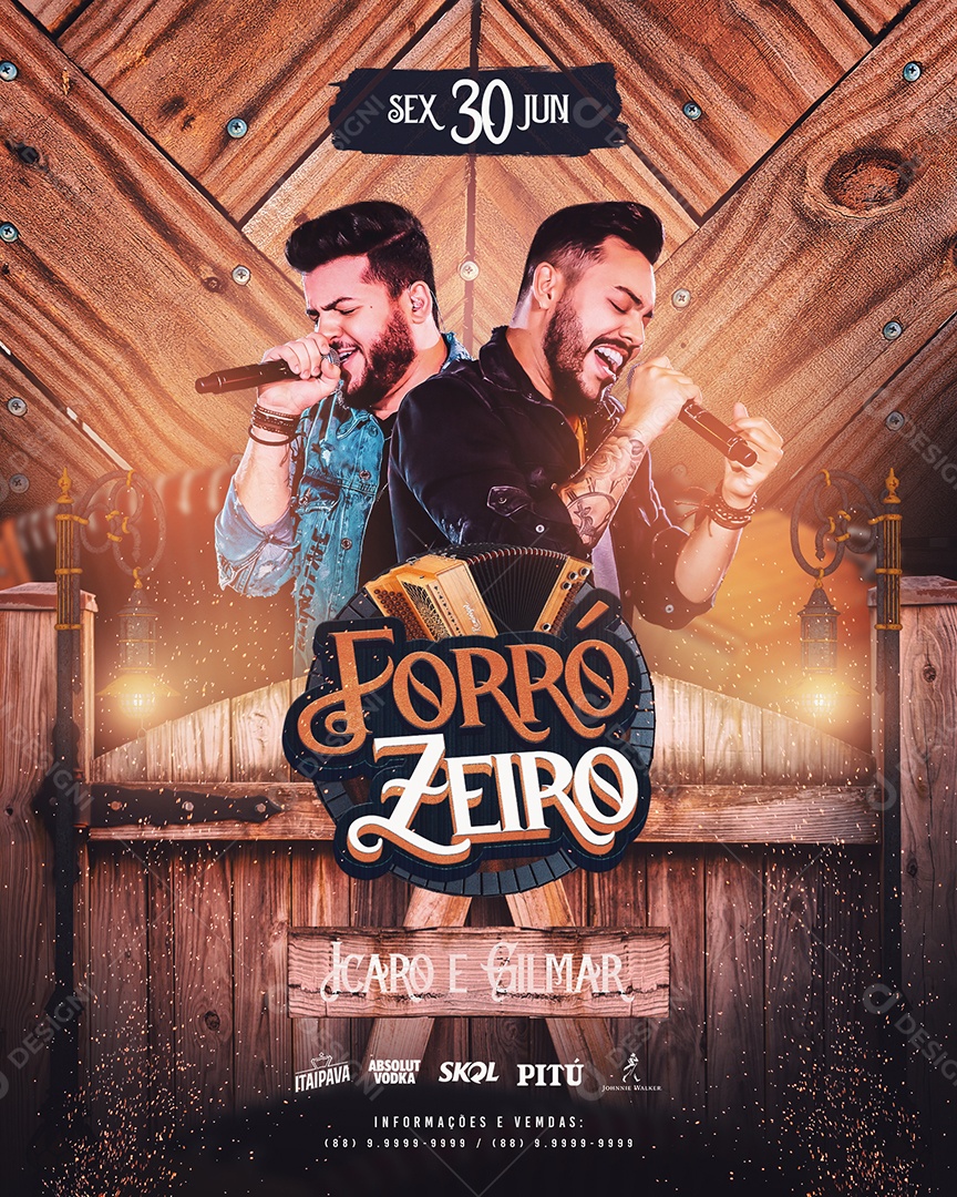 Flyer Forrózeiro Ícaro e Gilmar Social Media PSD Editável