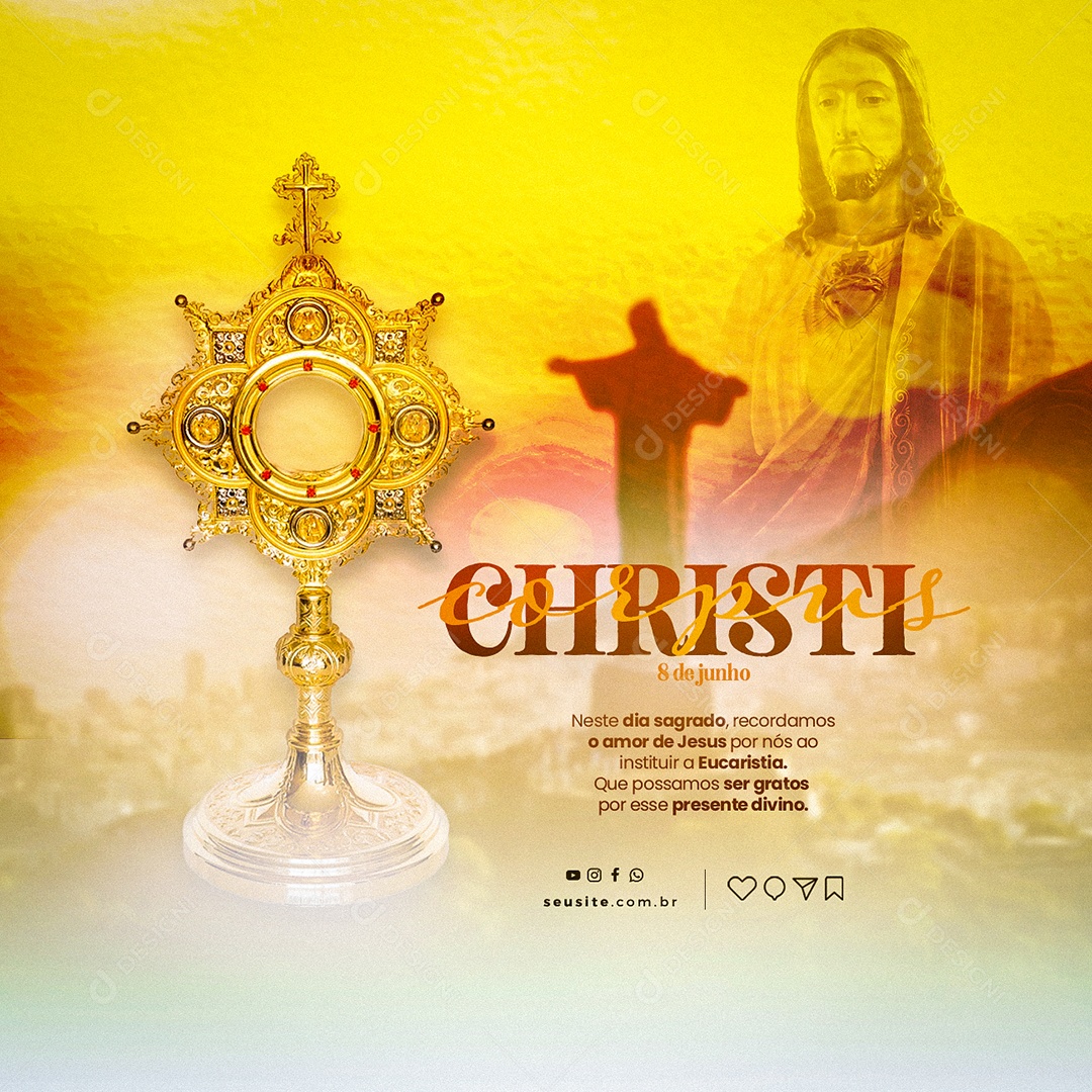 Presente Divino Corpus Christi 8 De Junho Social Media PSD Editável