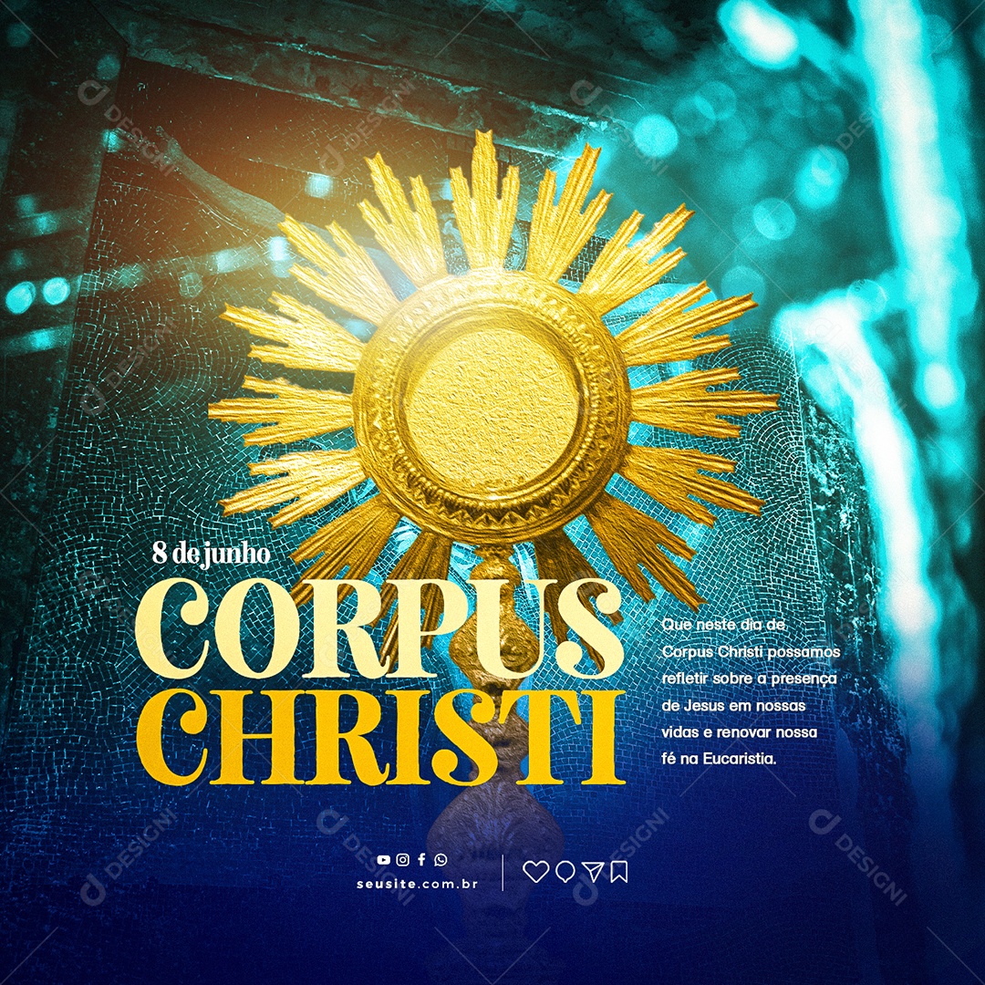 Que Neste Dia De Corpus Christi Social Media PSD Editável
