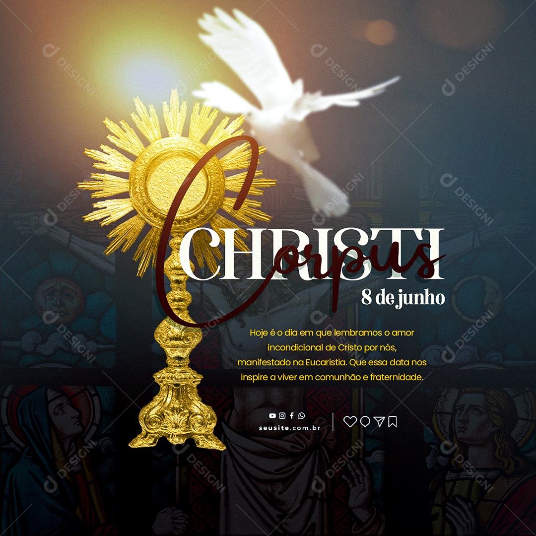 Social Media 8 De Junho Corpus Christi PSD Editável