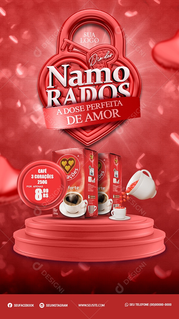 Story Dia Dos Namorados a Dose Perfeita de Amor Social Media PSD Editável