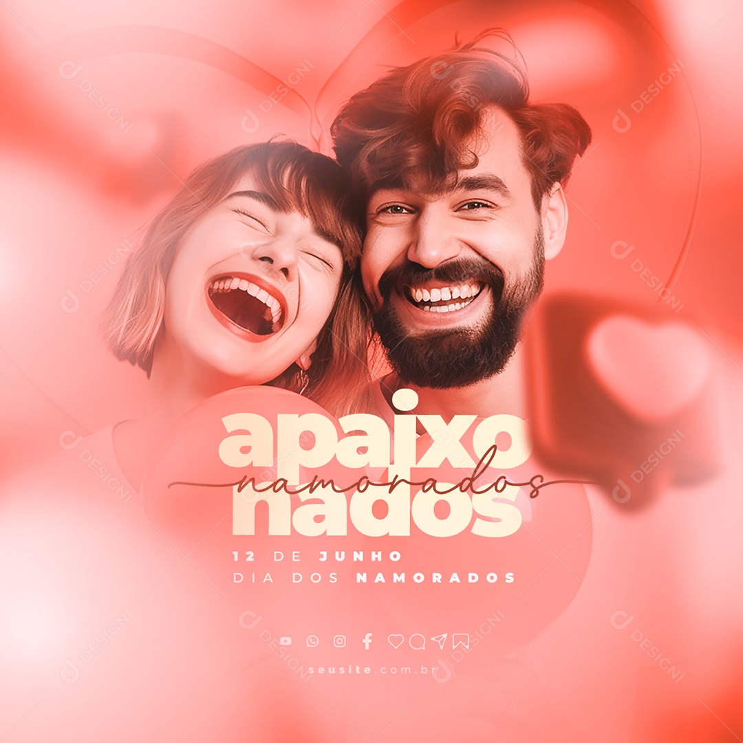 Namorados Apaixonados Dia Dos Namorados 12 De Junho Social Media PSD Editável
