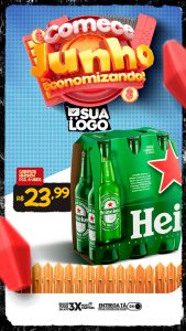 Story Comece Junho Economizando Social Media PSD Editável