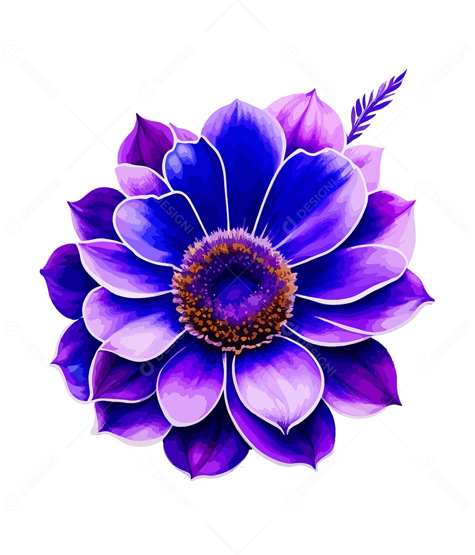 Flor De Aquarela Desenhada De Mão Vetor EPS