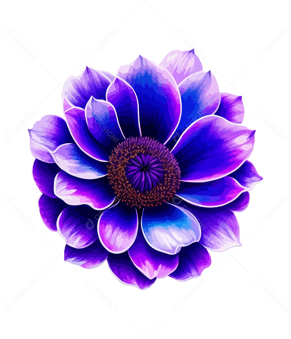 Flor De Aquarela Desenhada De Mão Vetor EPS