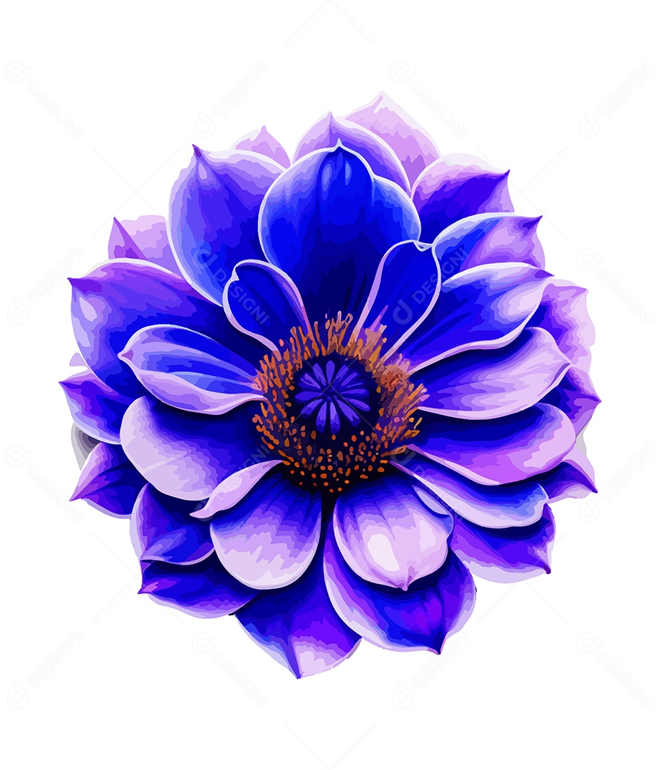 Flor De Aquarela Desenhada De Mão Vetor EPS