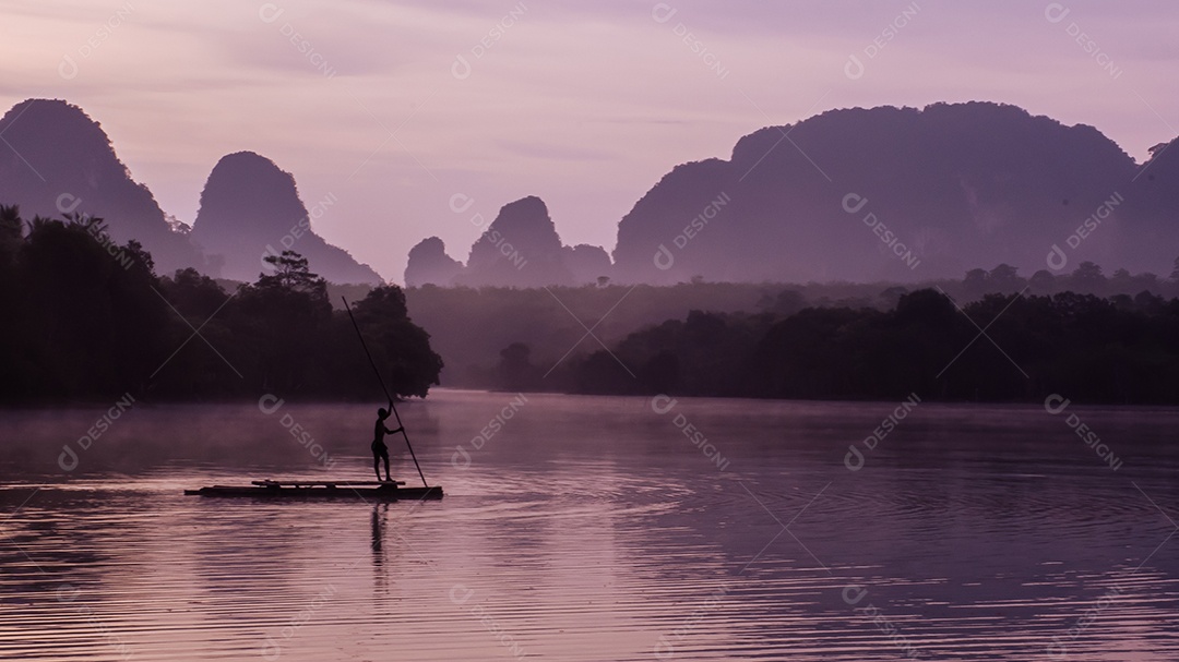 Paisagem Natureza Vista do Lago Nong Thale em Krabi Tailândia