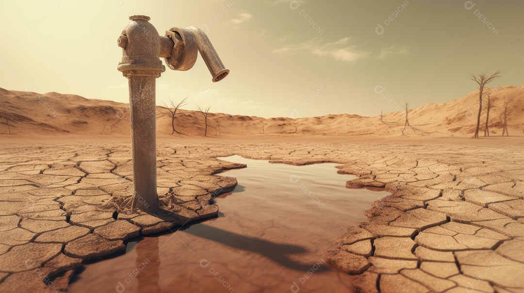 Dia Mundial Contra a Seca e Desenhos Animados em 3D da Seca 17 de junho Generative AI.