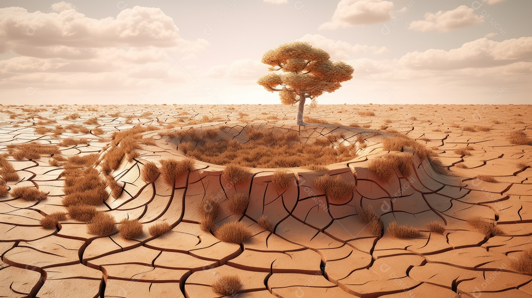 Dia Mundial Contra a Seca e Desenhos Animados em 3D da Seca 17 de junho Generative AI.