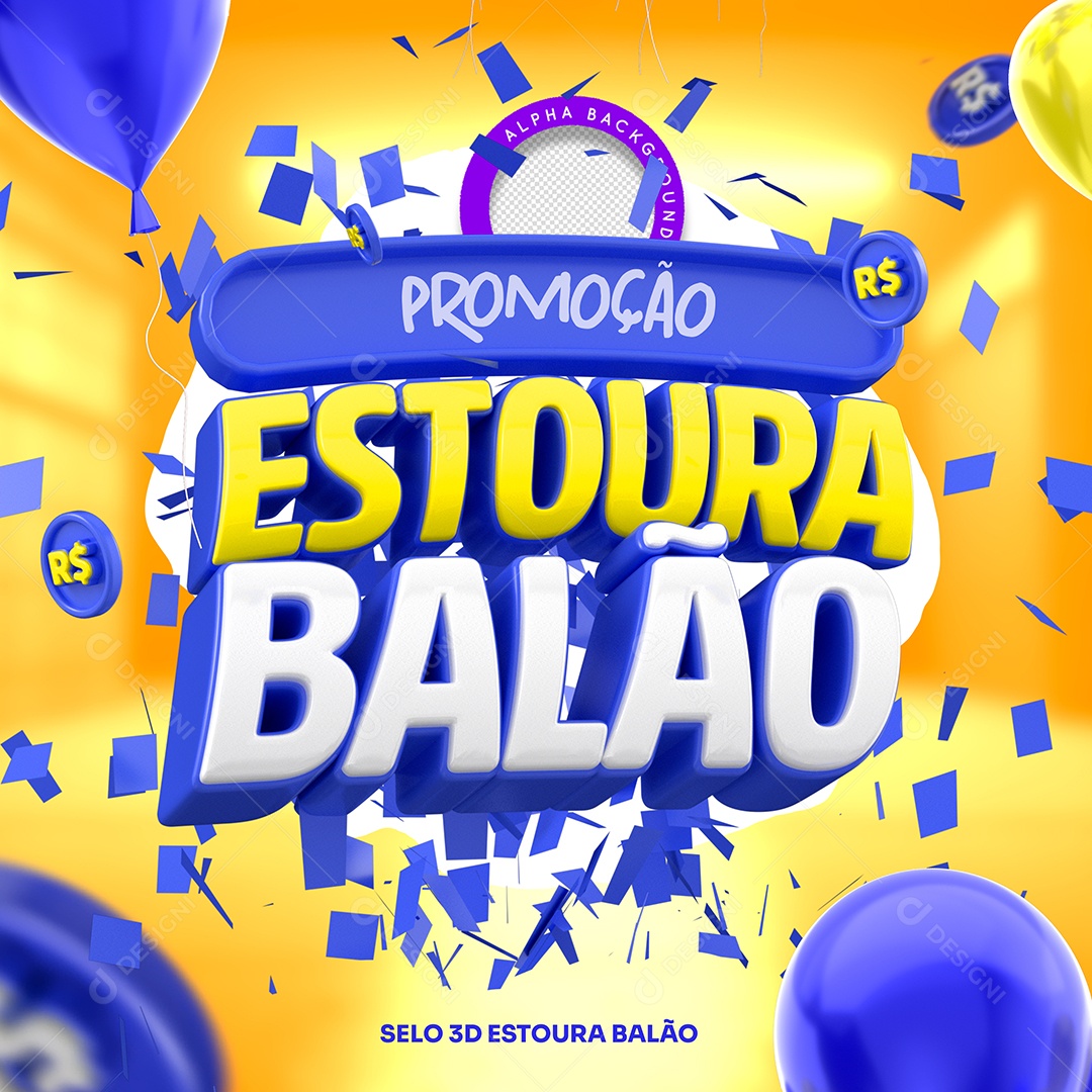 Promoção Estoura Balão Social Media PSD Editável
