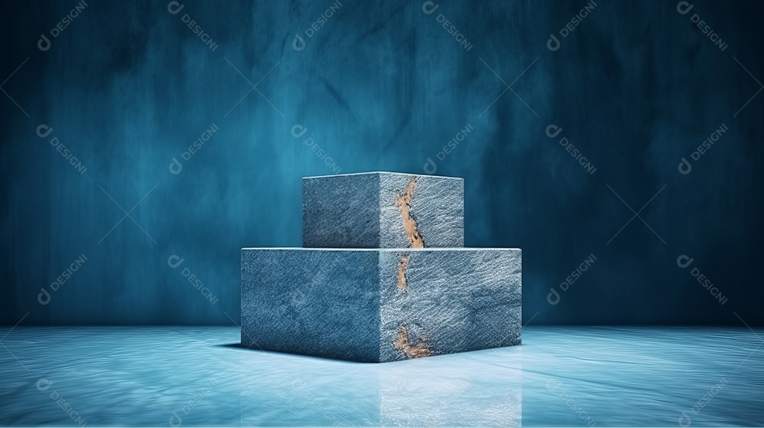 Maquete do palco do pódio para exibição do produto decorado Verão, a estação mais quente Generative AI.