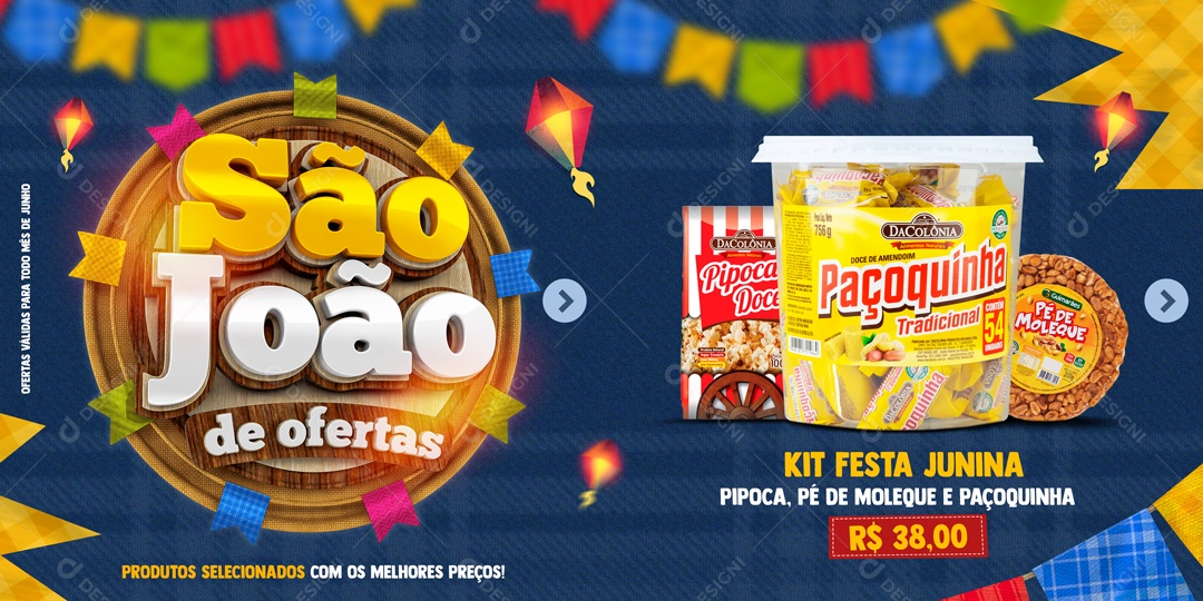 Banner São João De Ofertas Social Media PSD Editável