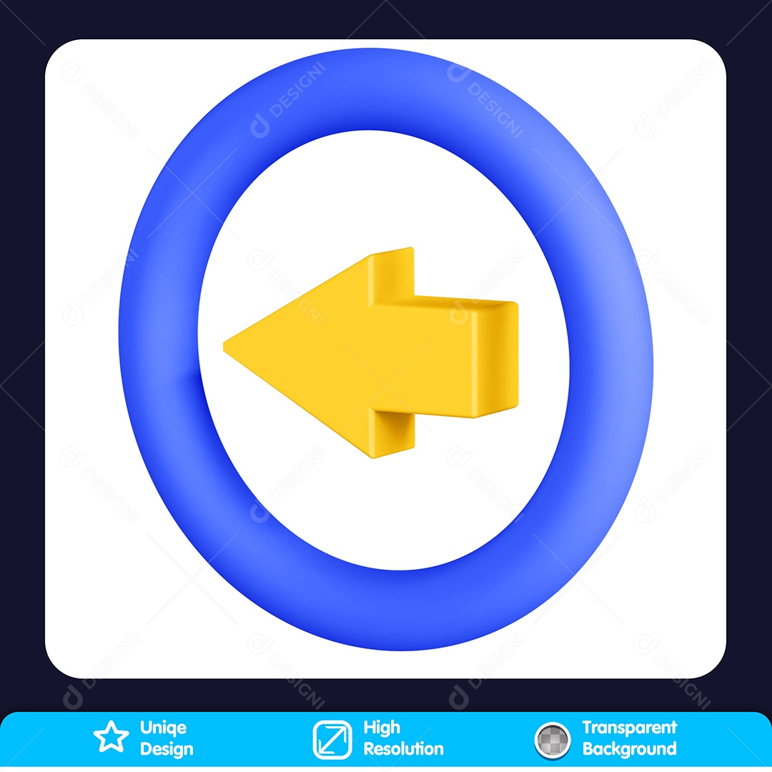 Seta Para Esquerda Elemento 3D Para Composição PSD