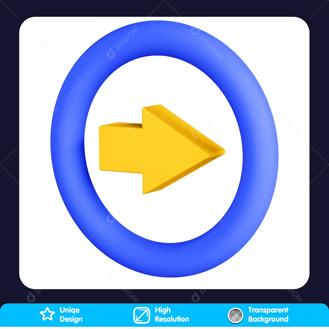 Seta Para Direita Elemento 3D Para Composição PSD