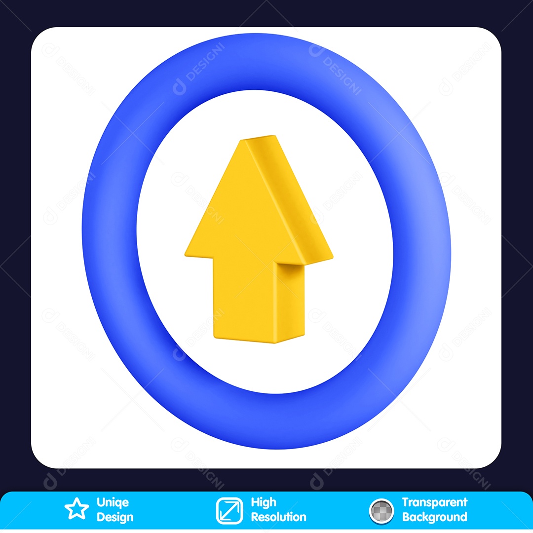 Seta Amarela Para Cima Elemento 3D Para Composição PSD