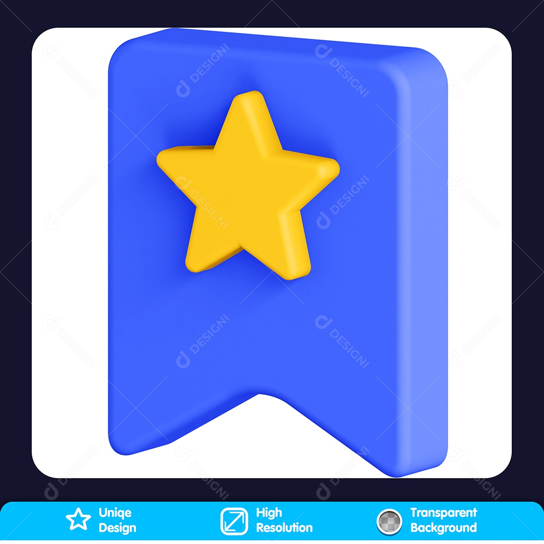 Marca Pagina Elemento 3D Para Composição PSD