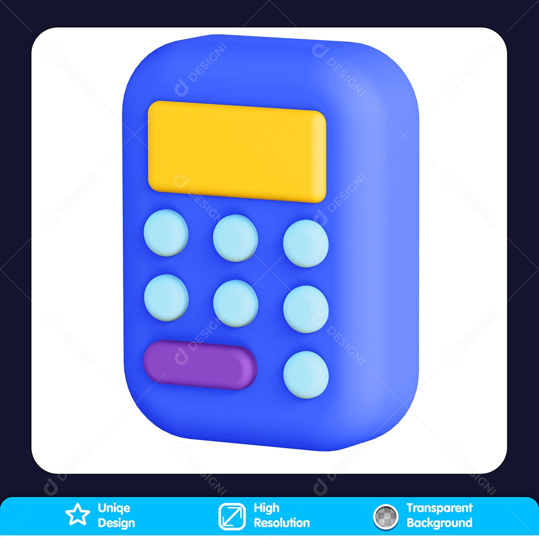 Calculadora  Elemento 3D Para Composição PSD