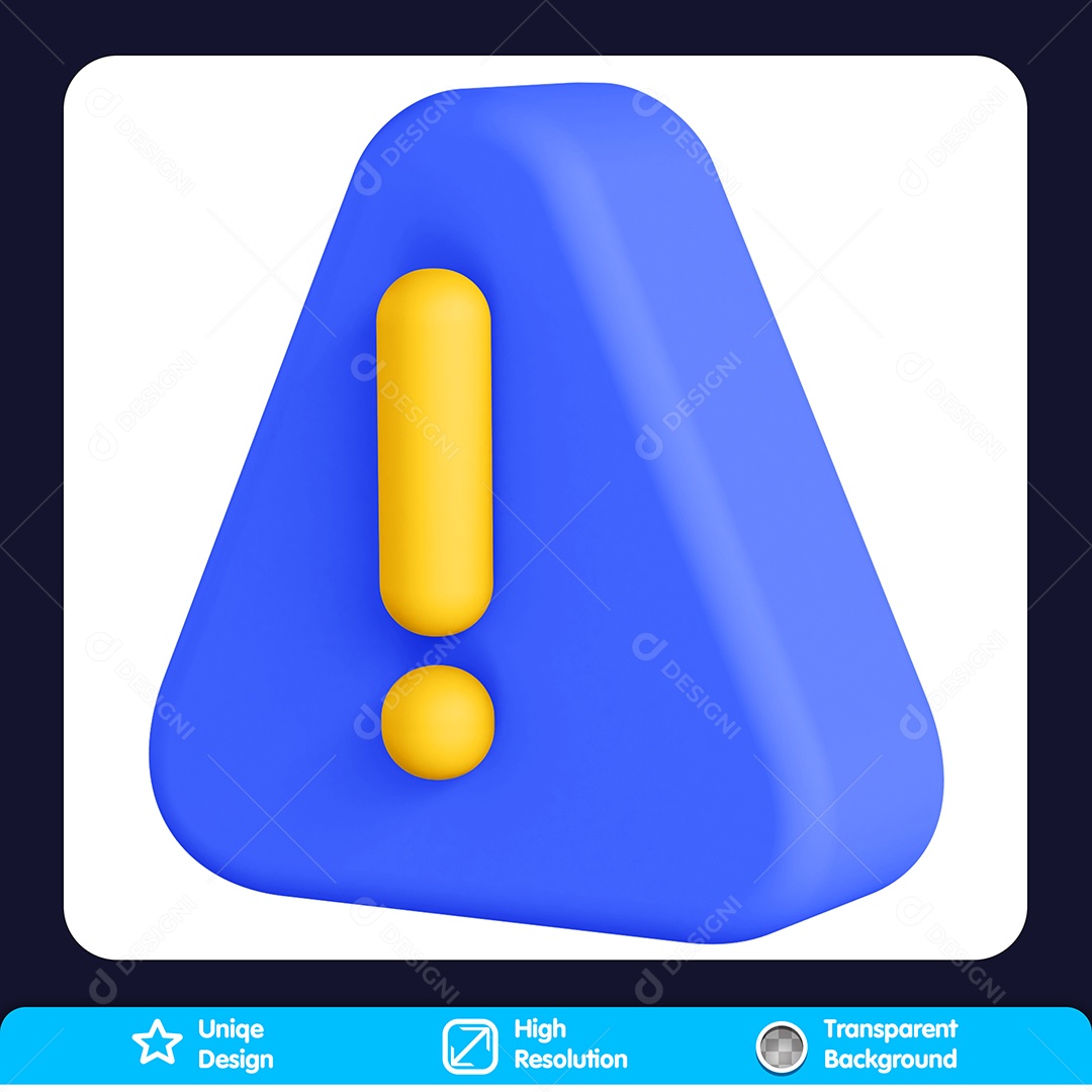 Sinal De Alerta Elemento 3D Para Composição PSD