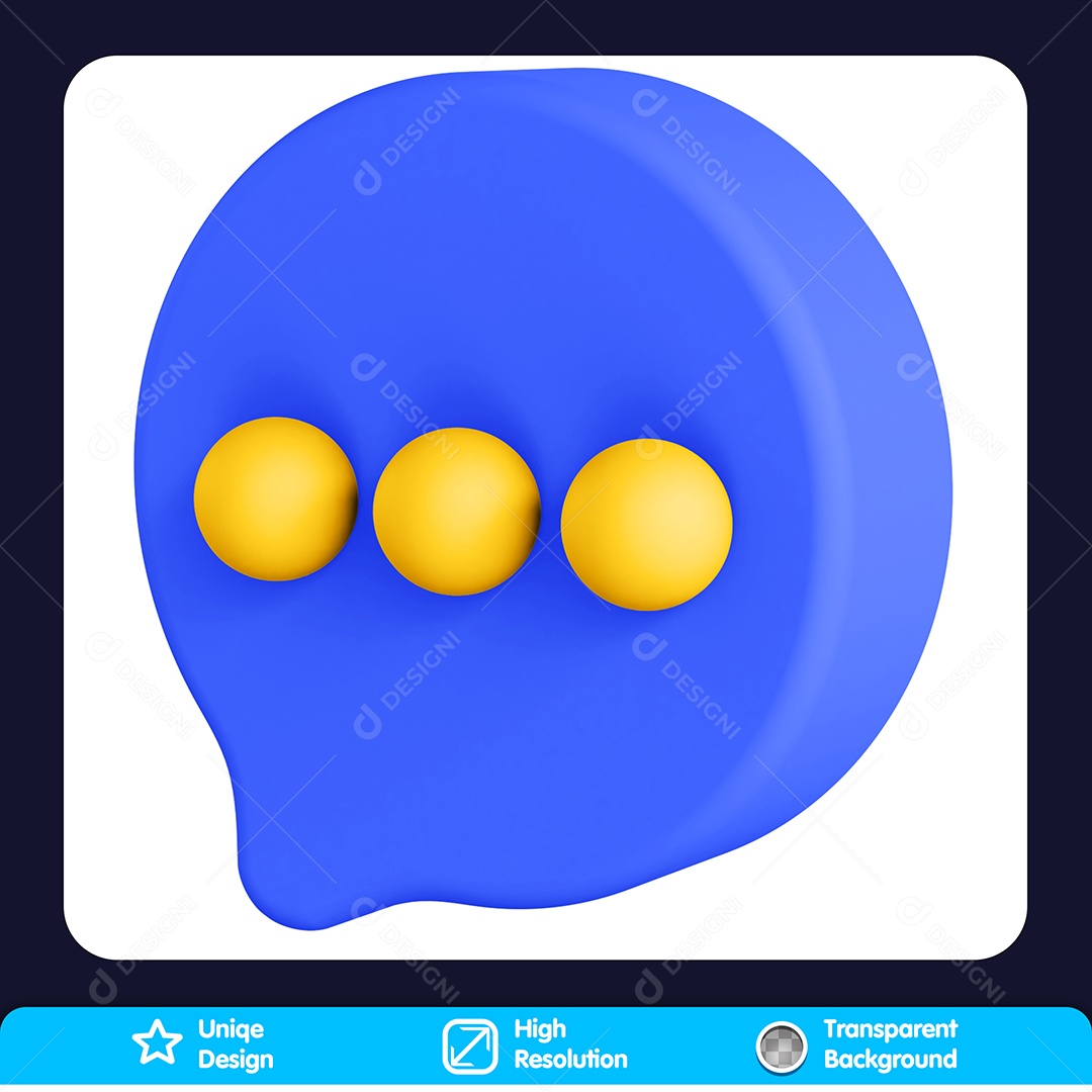Balão De Comentário Elemento 3D Para Composição PSD