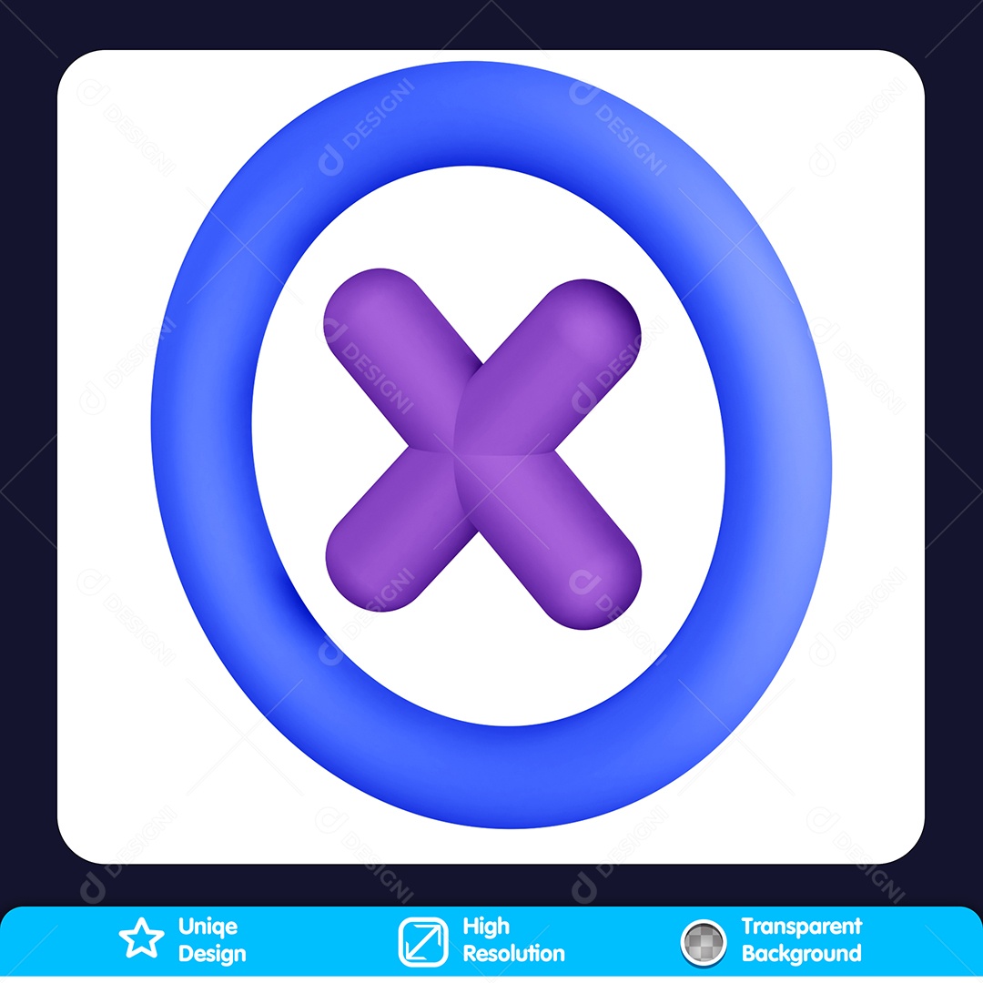 Sinal De Multiplicação Elemento 3D Para Composição PSD