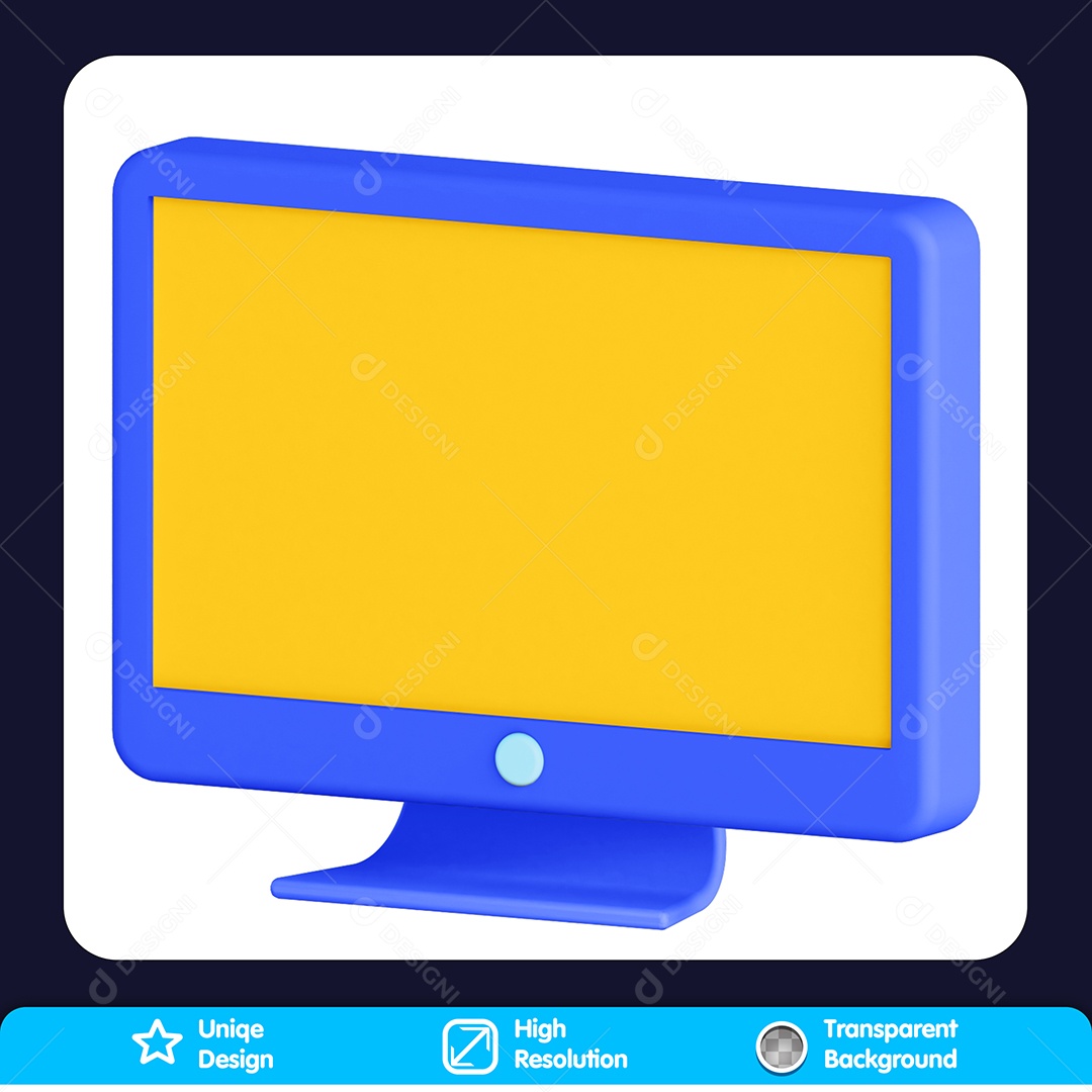 Monitor Elemento 3D Para Composição PSD