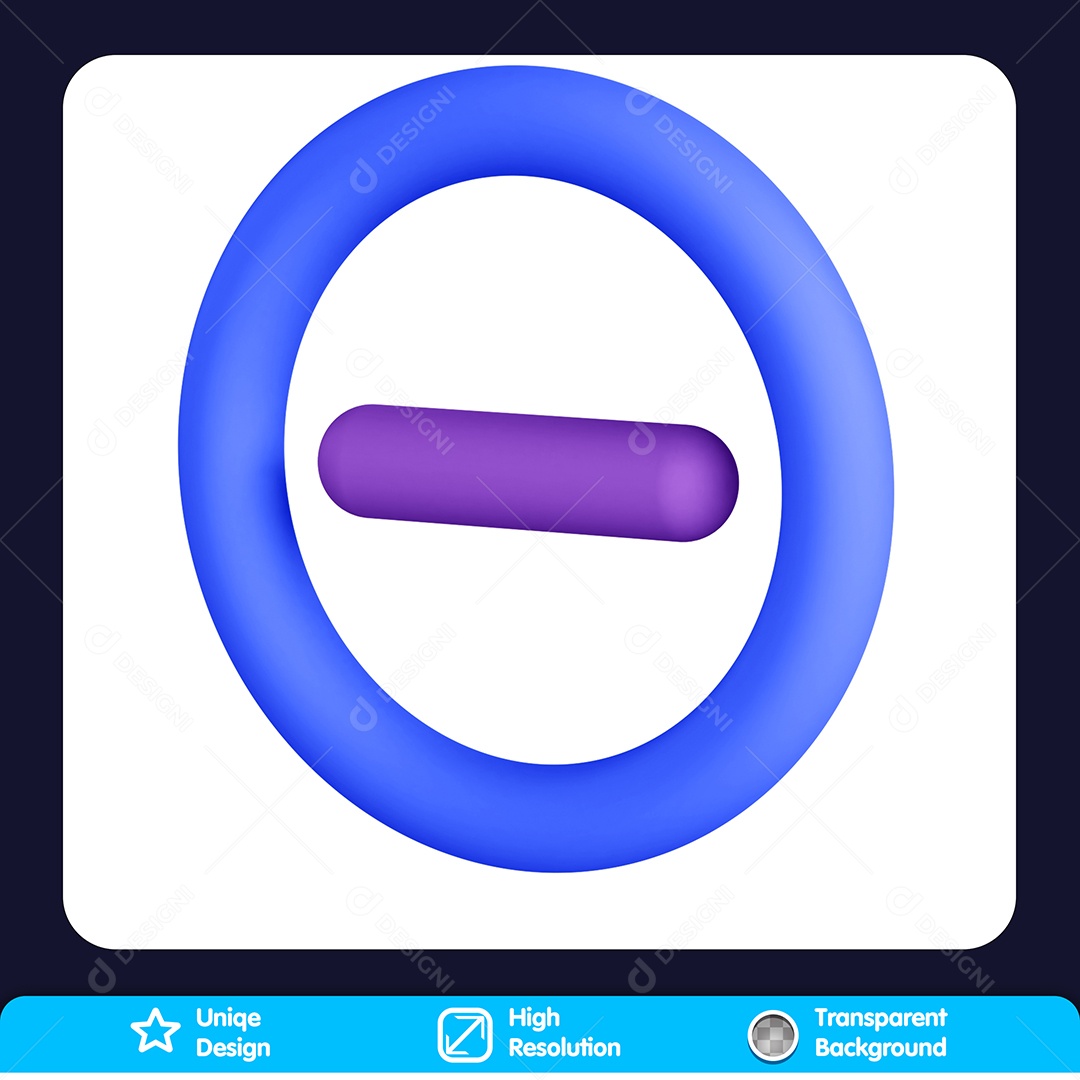 Sinal De Menos Elemento 3D Para Composição PSD