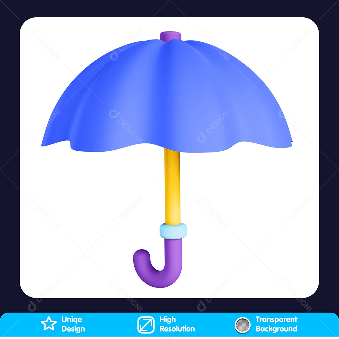 Guarda Chuva Elemento 3D Para Composição PSD