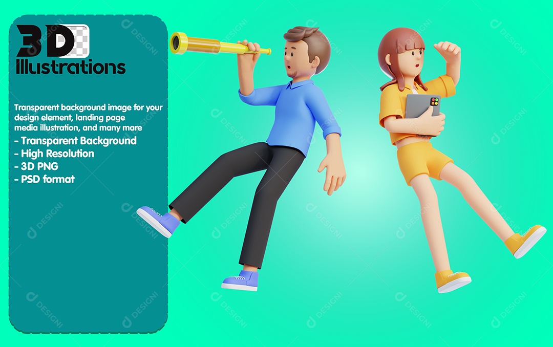 Personagens Atividades Elementos 3D Para Composição PSD