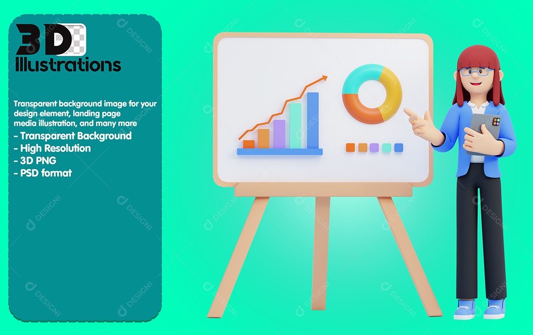 Personagem Apresentando Grafitos  Elementos 3D Para Composição PSD