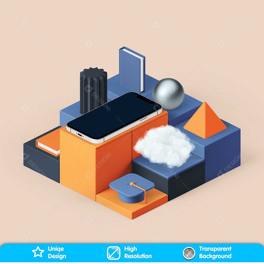 Elementos 3D Assistência Técnica Para Composição PSD