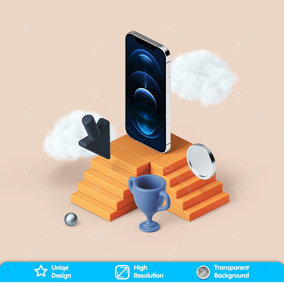 Elementos 3D Assistência Técnica Para Composição PSD