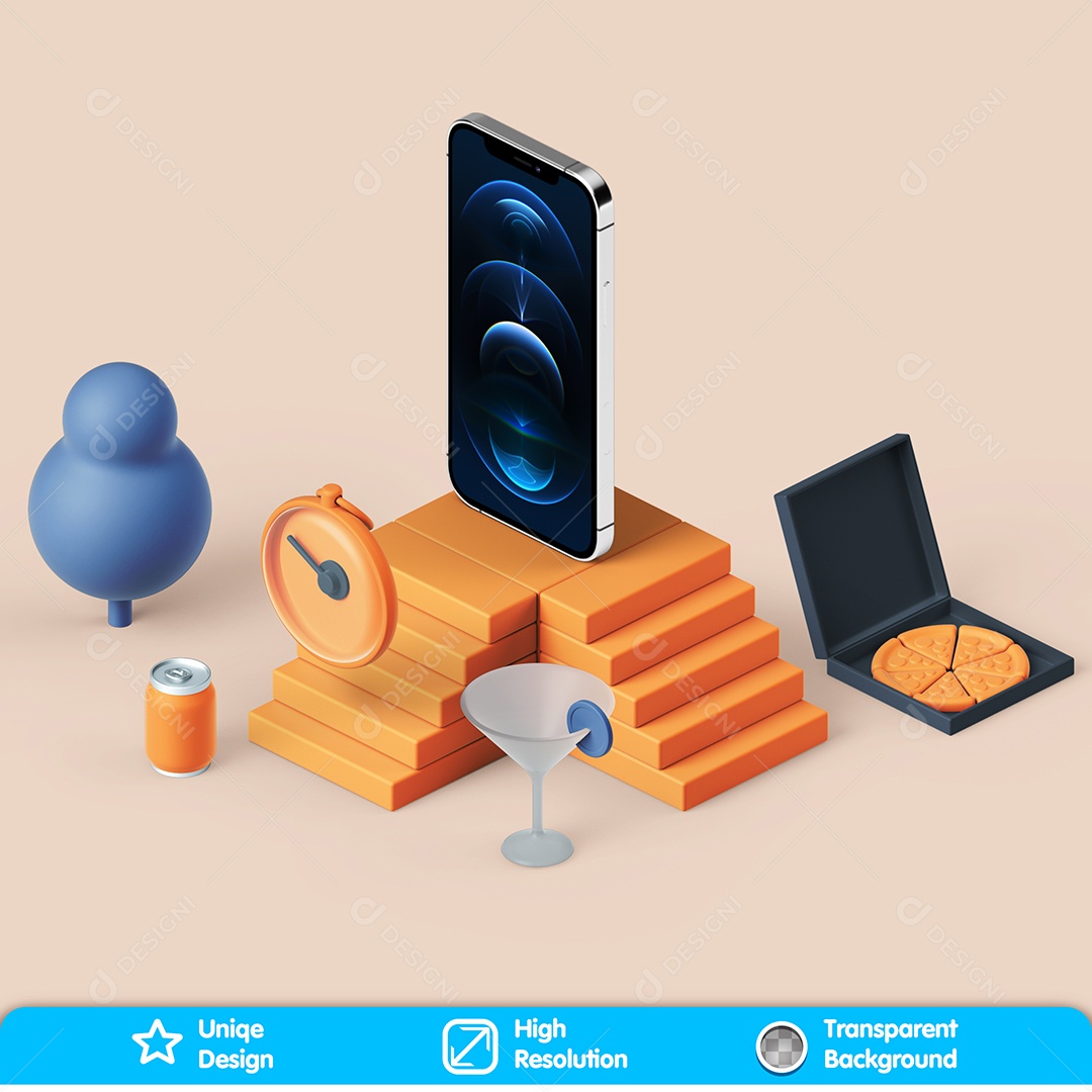 Elementos 3D Assistência Técnica Para Composição PSD