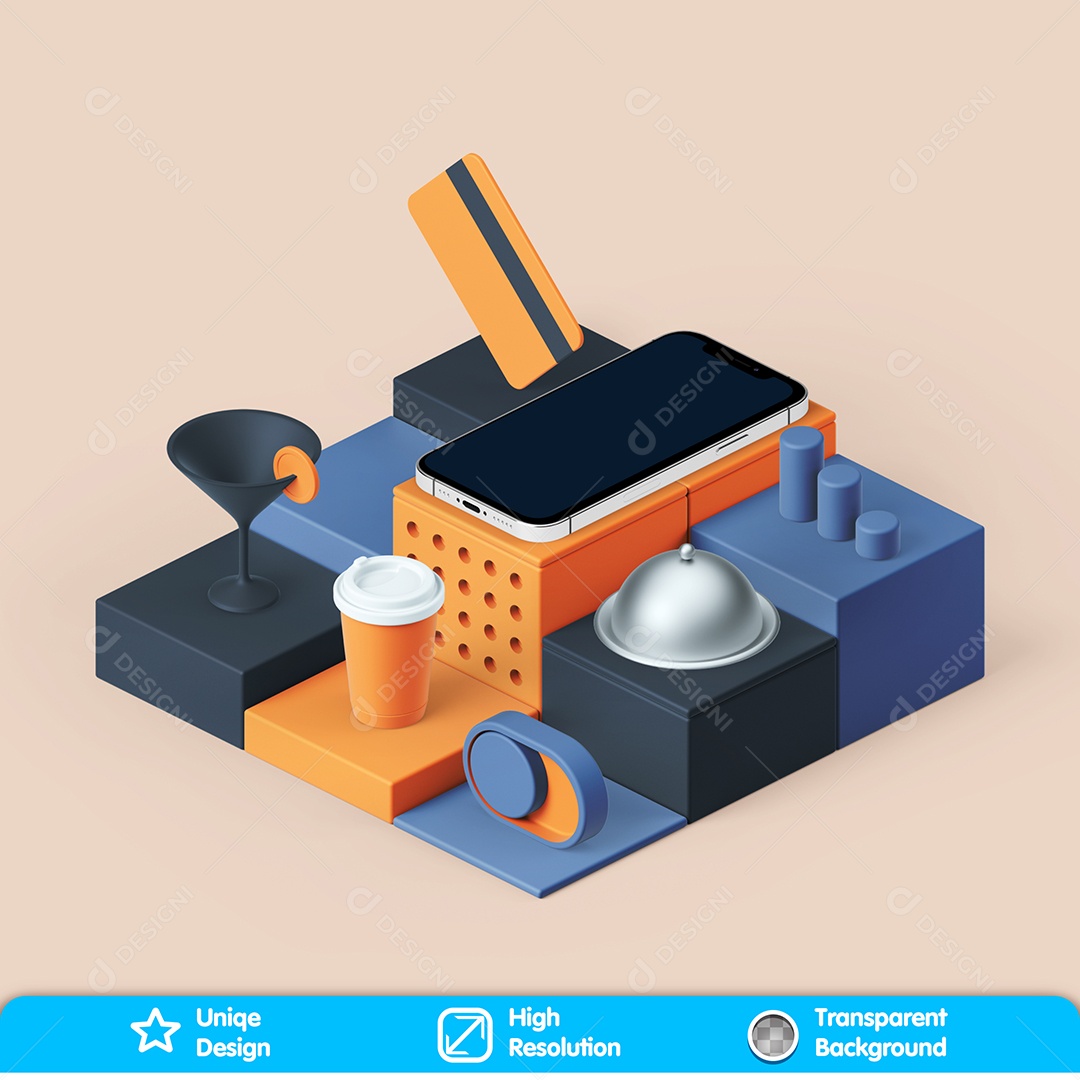 Elementos 3D Assistência Técnica Para Composição PSD