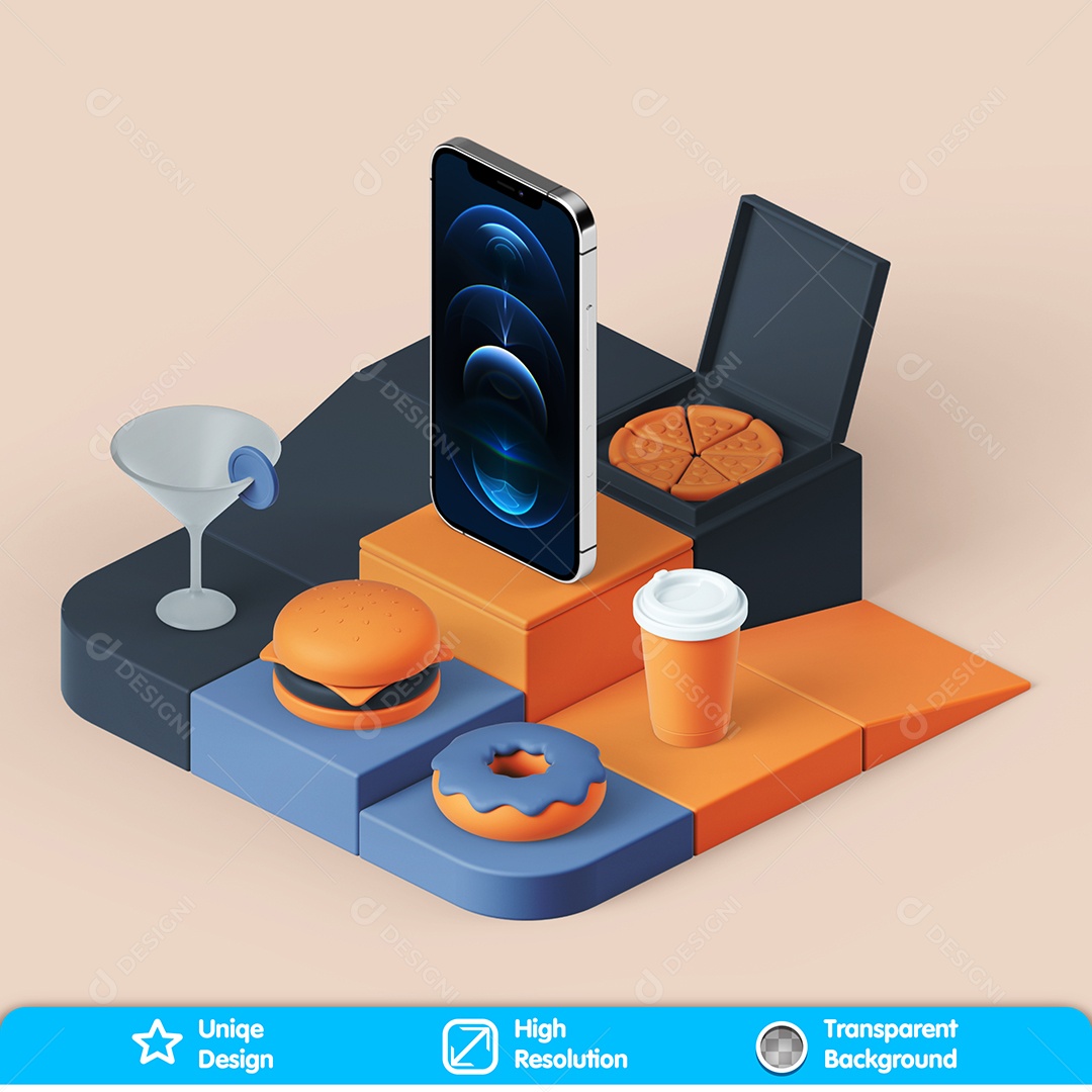 Elementos 3D Assistência Técnica Para Composição PSD