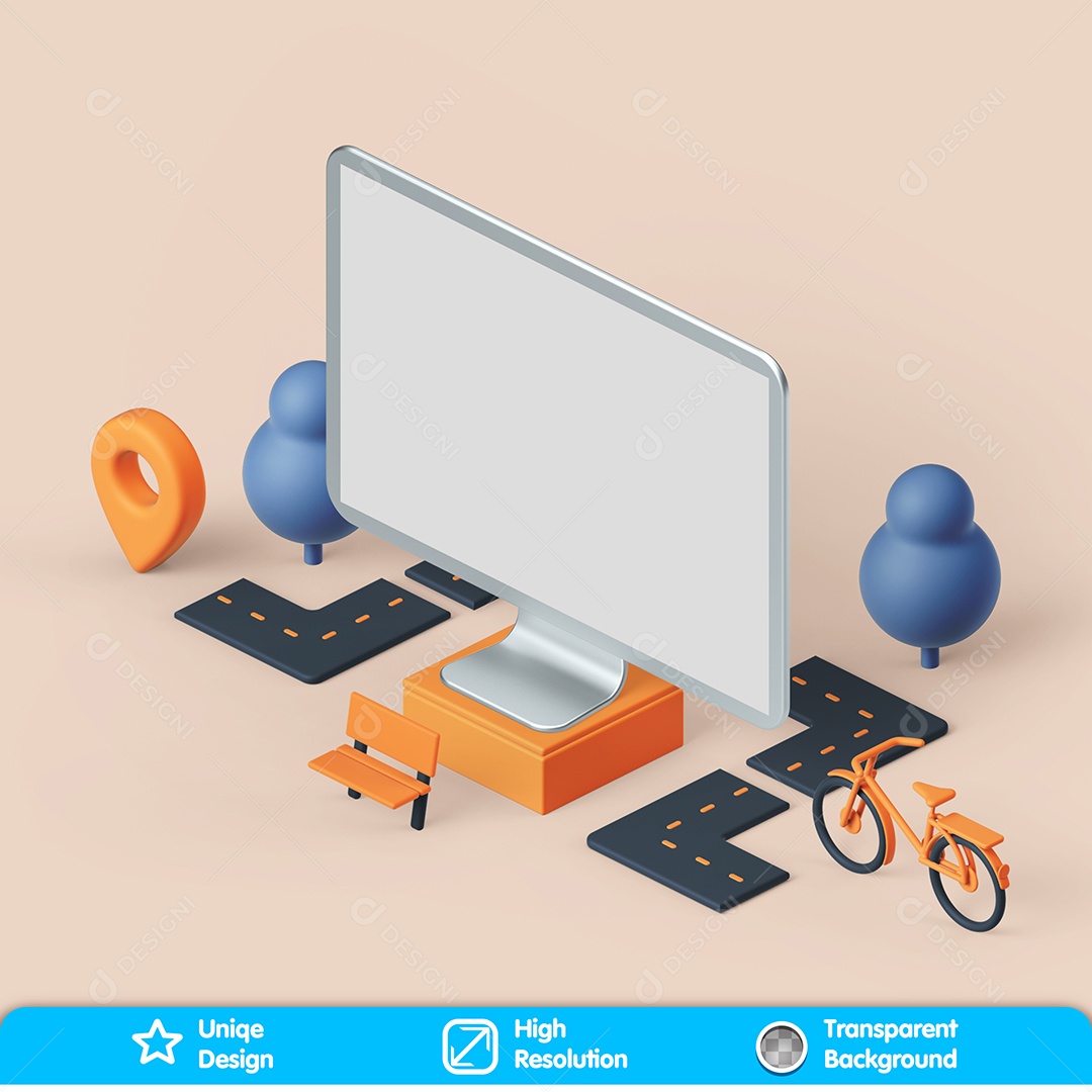 Elementos 3D Assistência Técnica Para Composição PSD