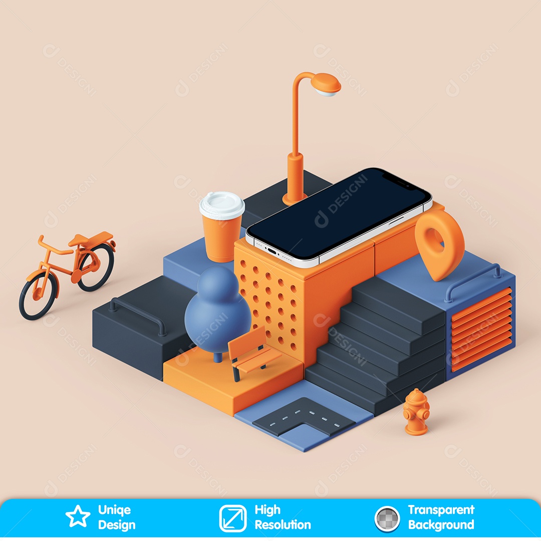 Elementos 3D Assistência Técnica Para Composição PSD