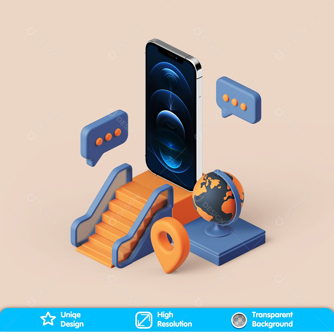 Elementos 3D Assistência Técnica Para Composição PSD