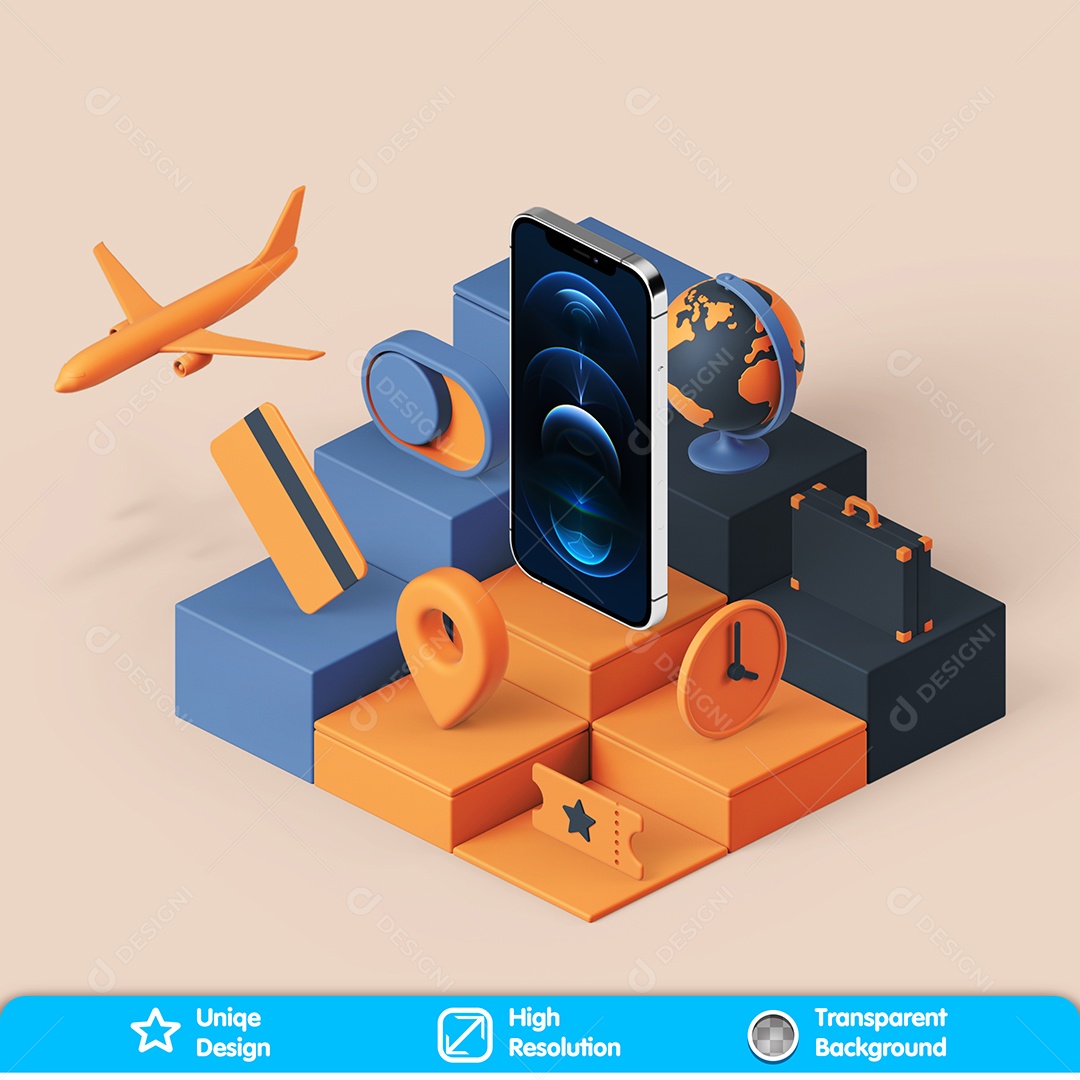 Elementos 3D Assistência Técnica Para Composição PSD