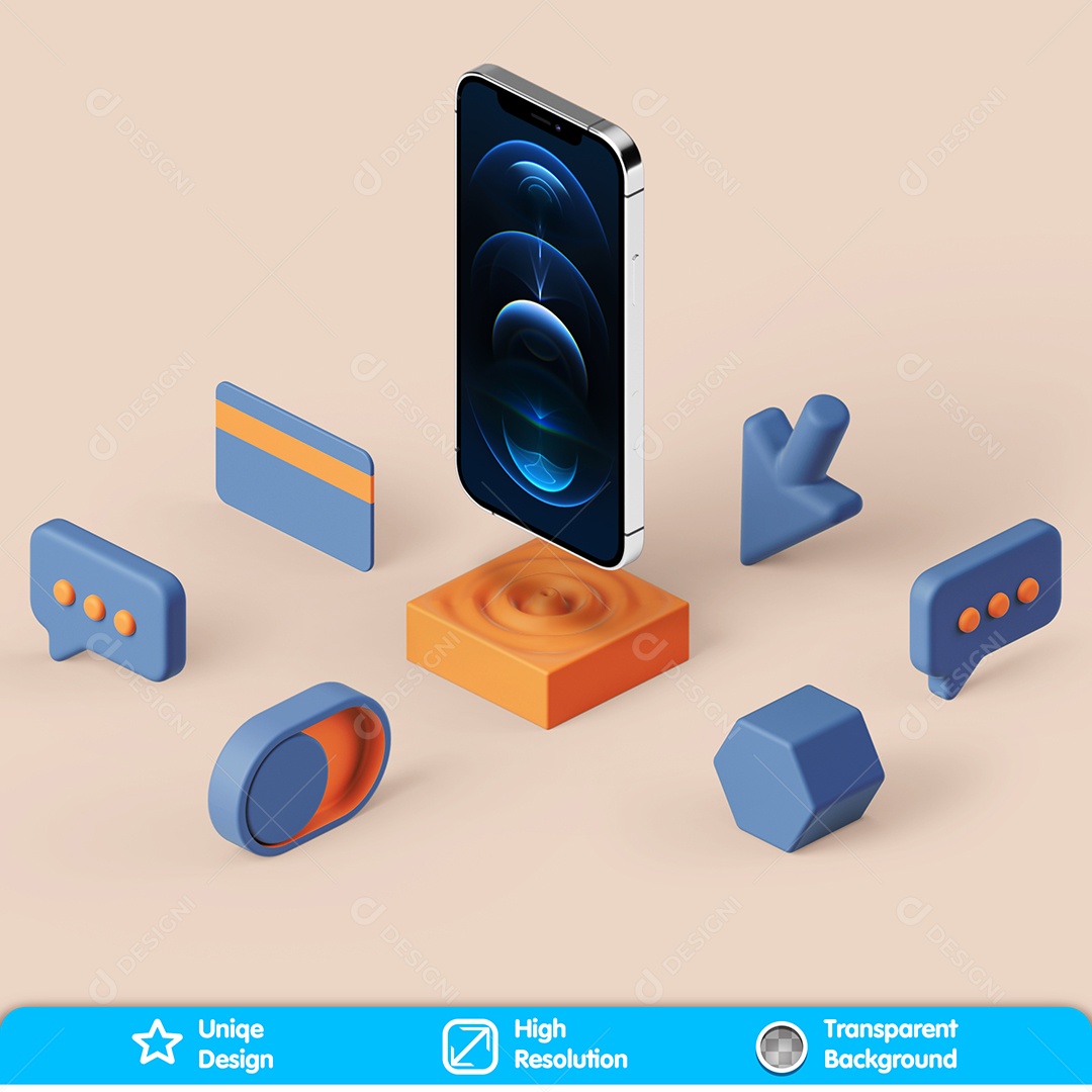 Elementos 3D Assistência Técnica Para Composição PSD