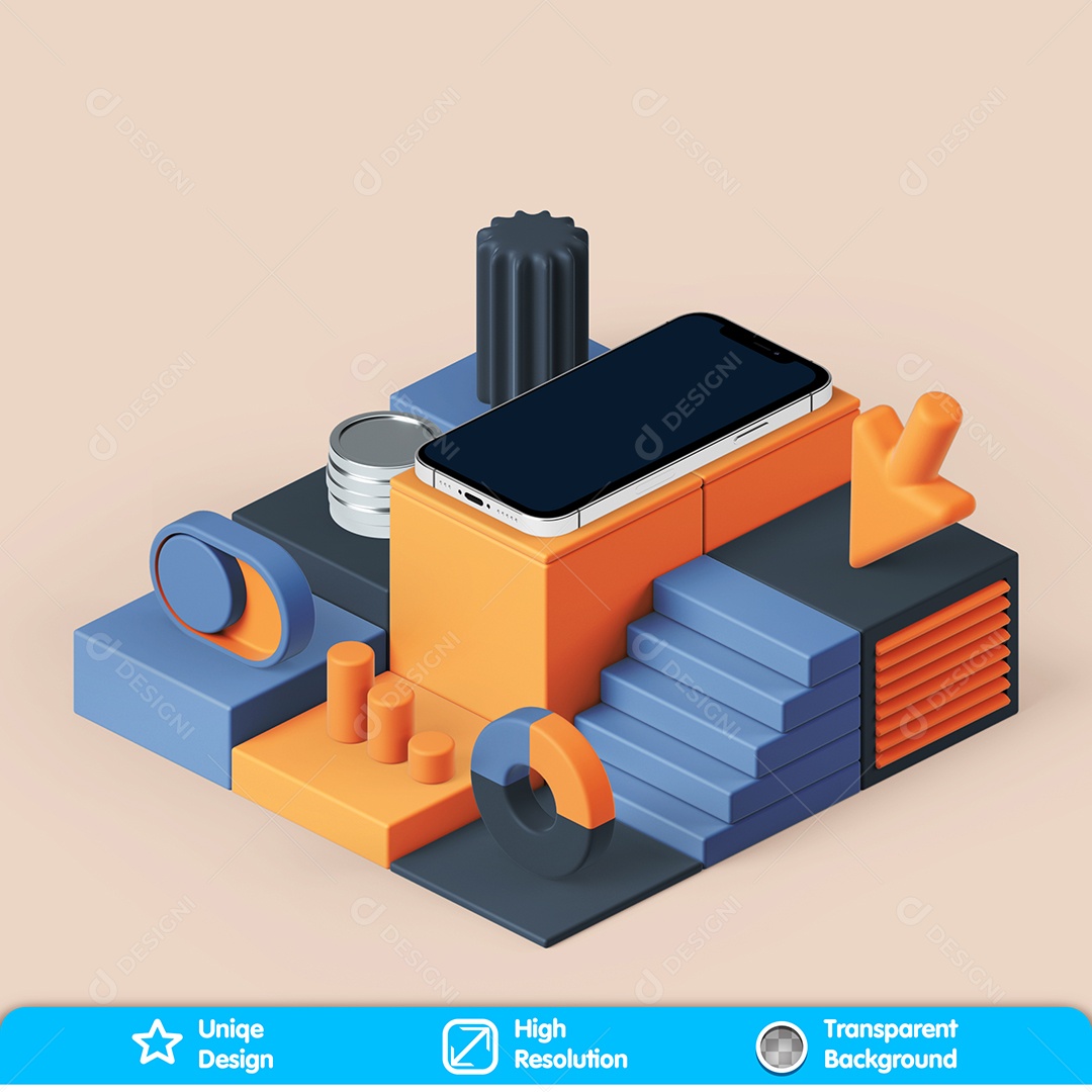 Elementos 3D Assistência Técnica Para Composição PSD