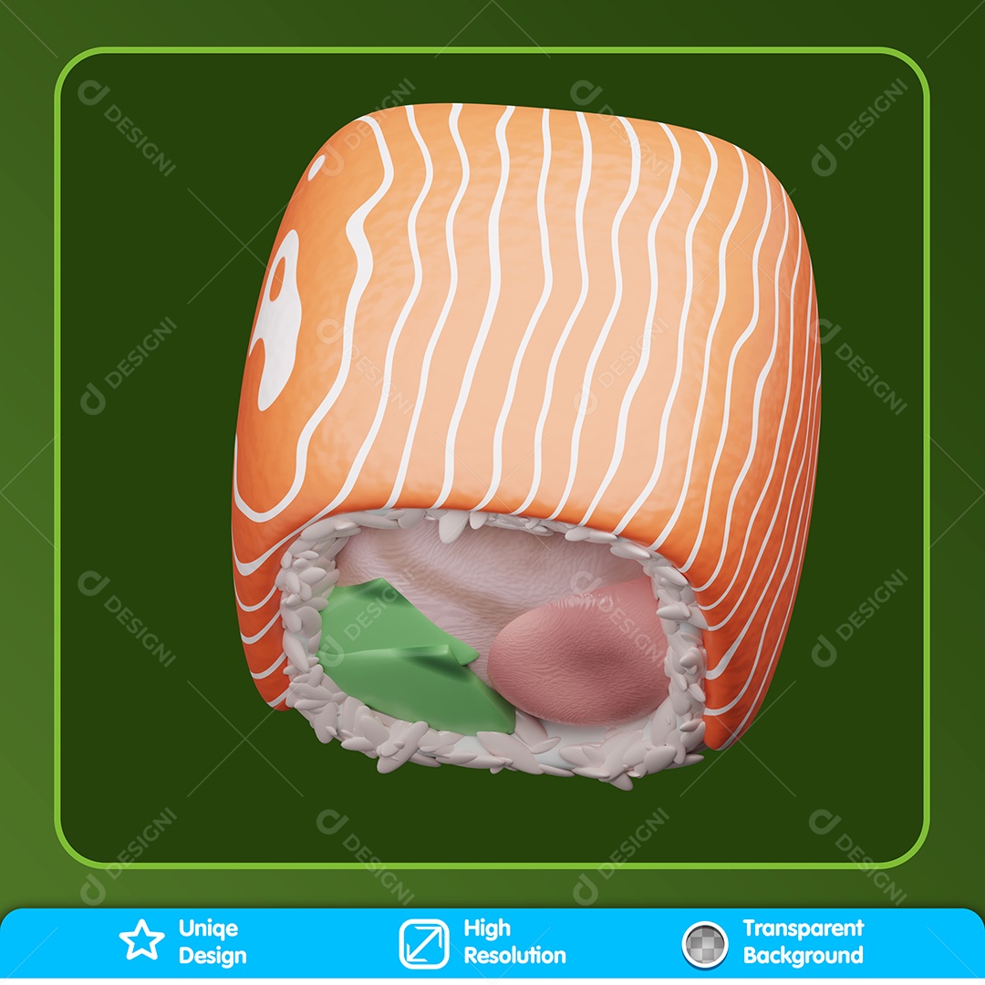 Sushi Elemento 3D Para Composição PSD