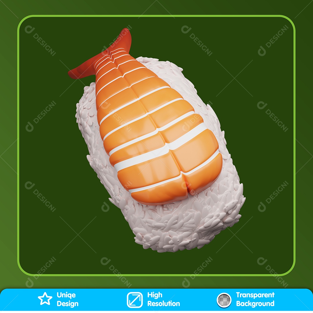 Sushi Elemento 3D Para Composição PSD