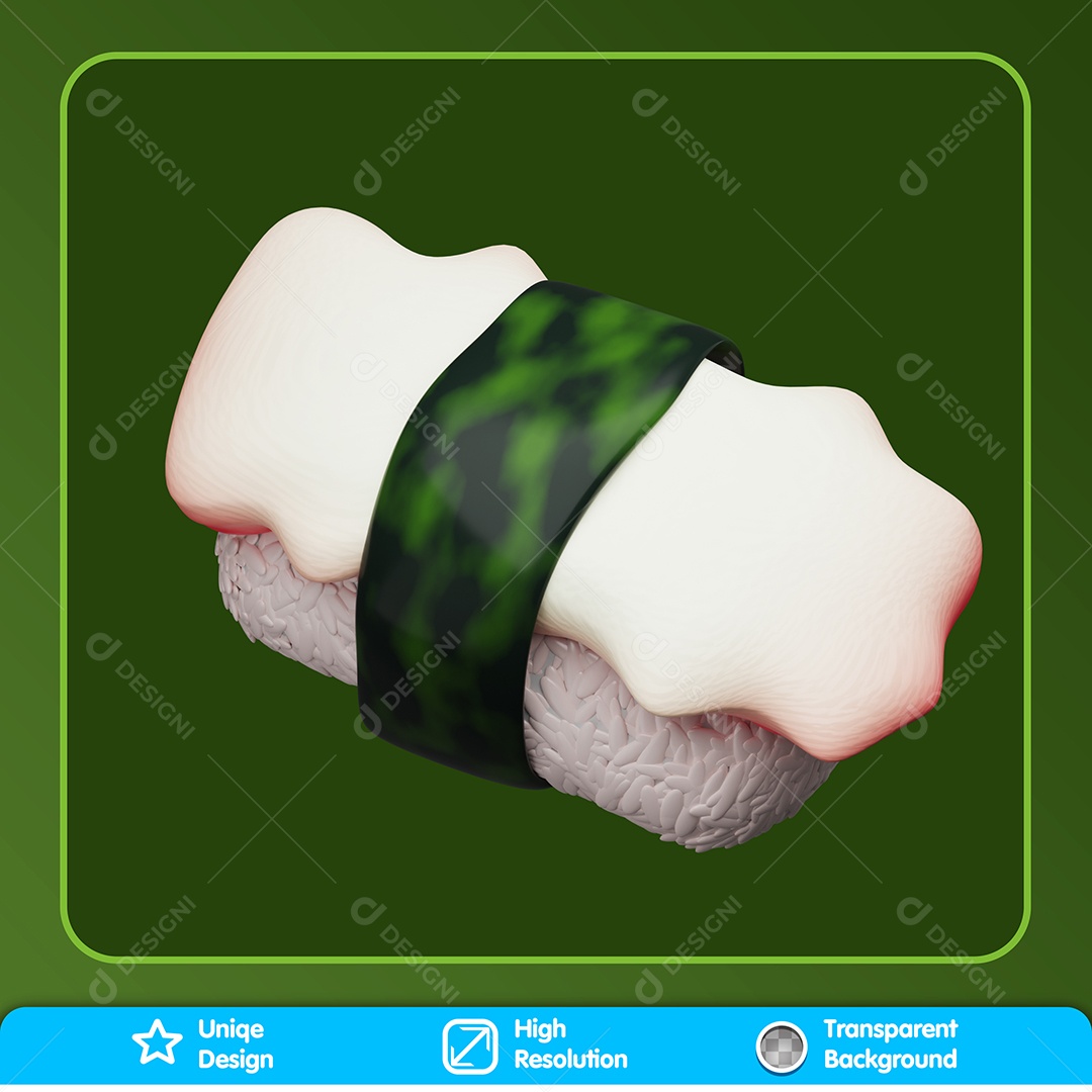 Sushi Elemento 3D Para Composição PSD