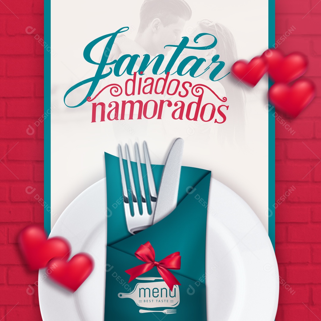 Jantar Dia Dos Namorados Social Media PSD Editável
