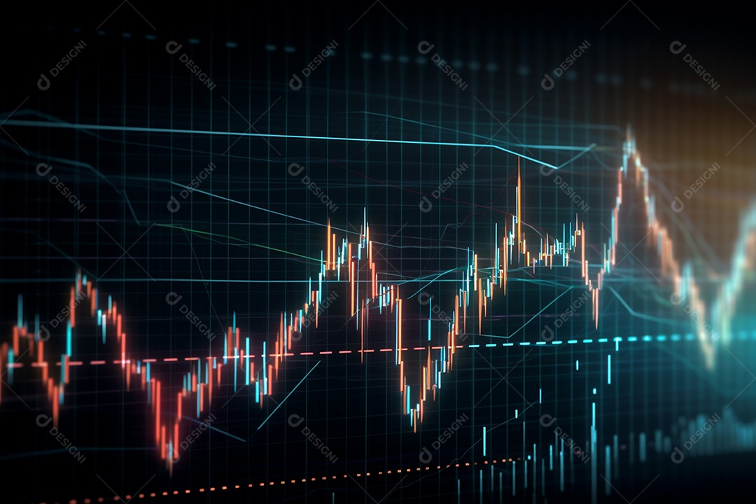 Gráfico digital de mercados de ações IA