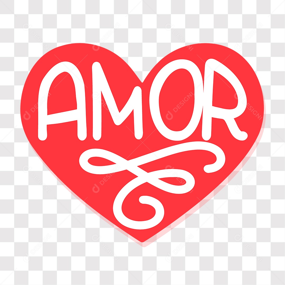 Lettering Dia Dos Namorados Amor EPS + PNG