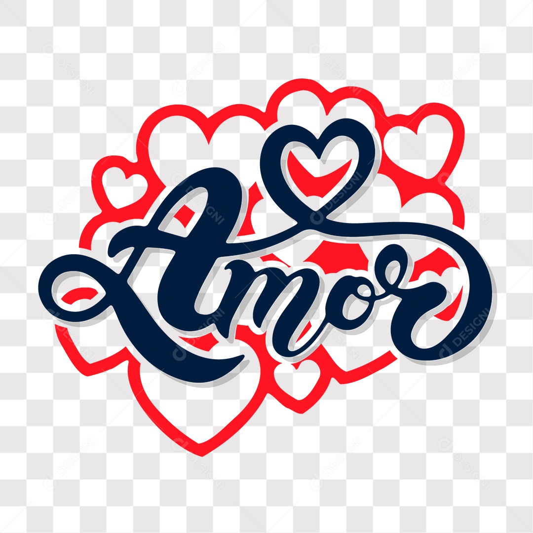 Lettering Dia Dos Namorados Amor EPS + PNG