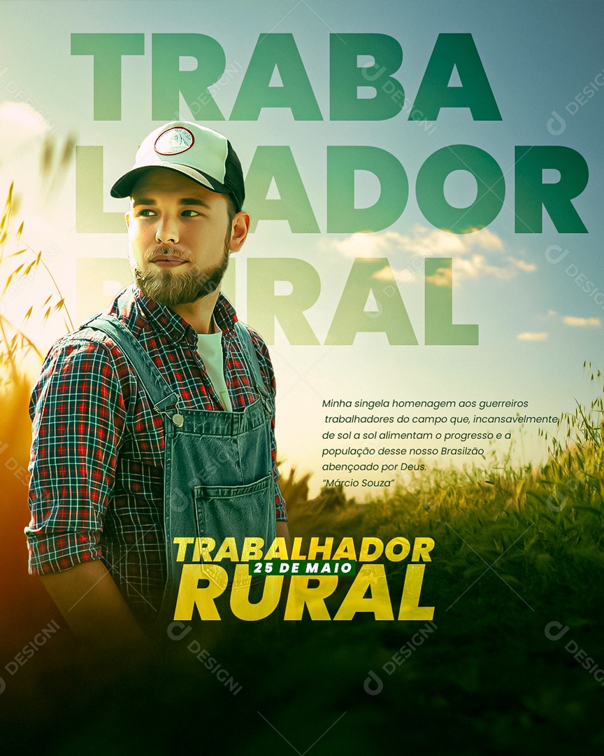 Dia Do Trabalhador Rural 25 De Maio Social Media PSD Editável